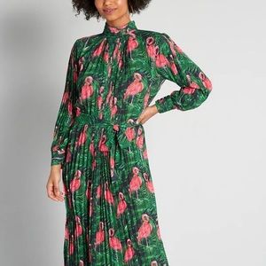 NWT ModCloth Forever Unique Size Large Flamingo Dress